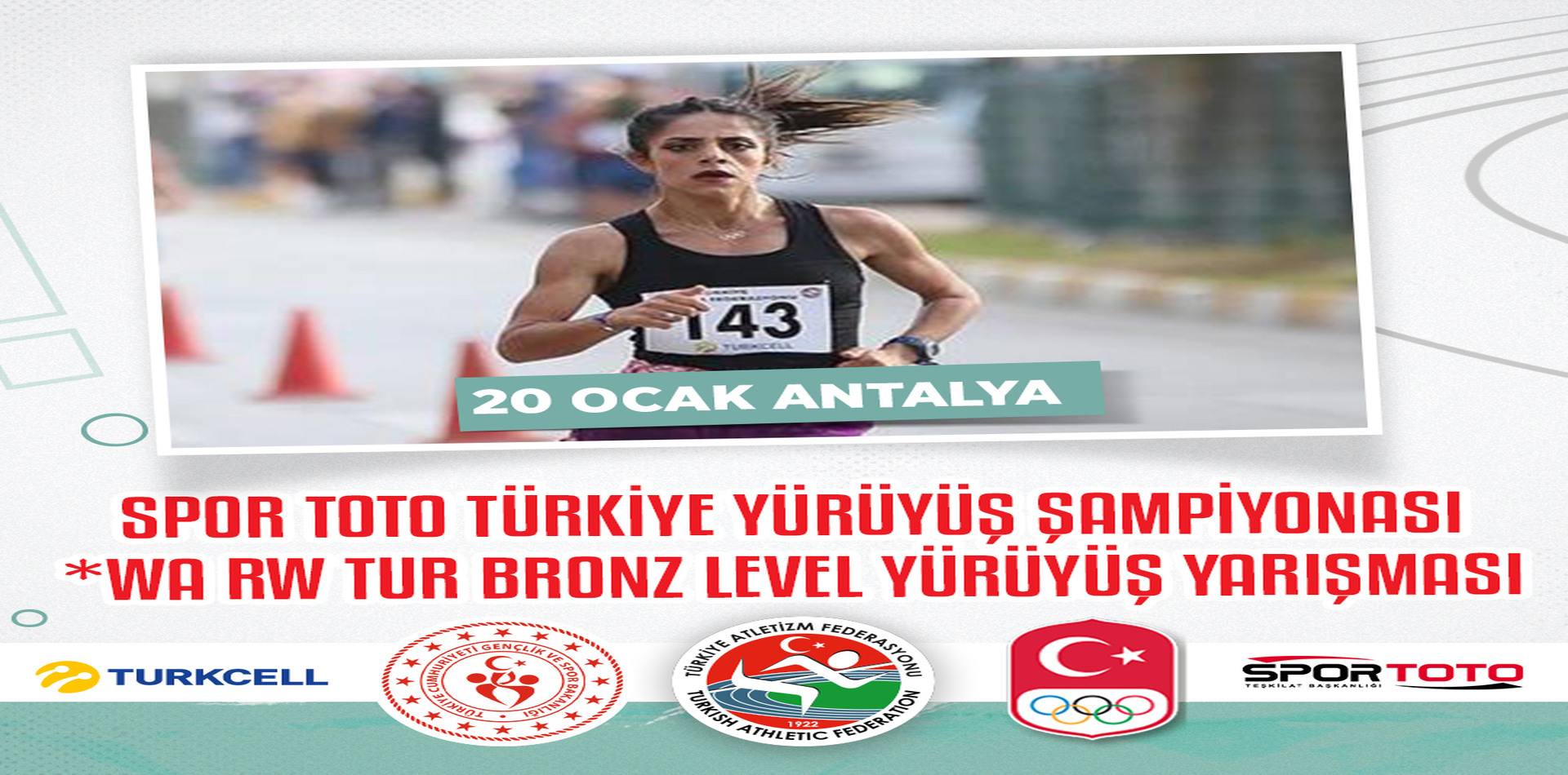 Spor Toto Türkiye Yürüyüş Şampiyonası Yarın Antalya’da yapılacak.
